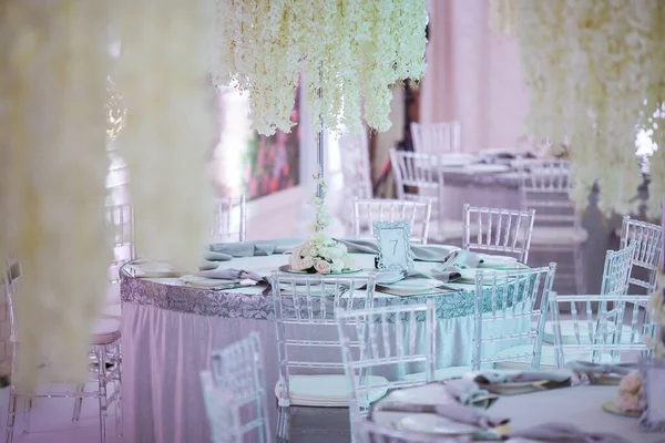 closeup of white flowers in wedding room