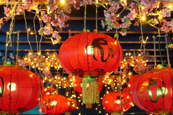 Chinese red lantern of Chinese New Year.