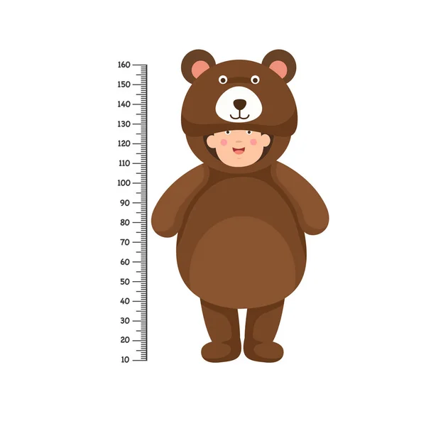Meterwand Mit Bärenkostüm Vektor Illustration — Stockvektor