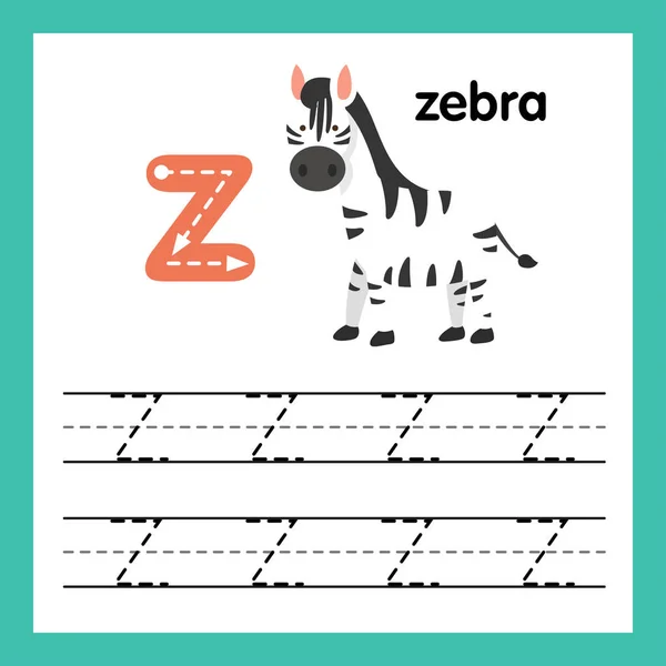 Alphabet Exercise Cartoon Vocabulary Illustration Vector — Stock Vector