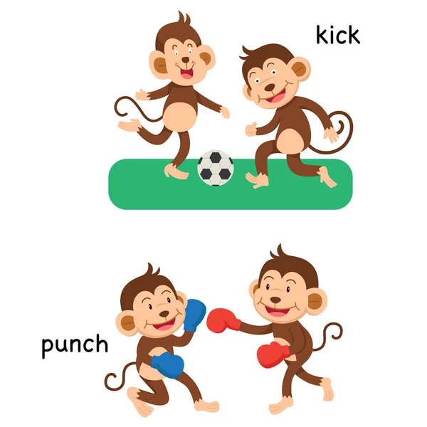 Kick Punch Vector Illustration — Stock Vector