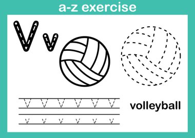 Alfabe A'dan Z'ye egzersiz Kitap Illustration boyama için karikatür kelime ile vektör