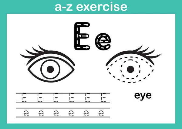 Exercice Alphabet Avec Vocabulaire Dessin Animé Pour Illustration Livre Coloriage — Image vectorielle