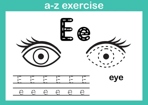 Alfabet Oefening Met Cartoon Lexicon Voor Kleuren Boekillustratie Vector — Stockvector