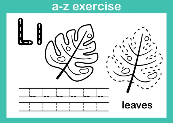 Alfabet Oefening Met Cartoon Lexicon Voor Kleuren Boekillustratie Vector — Stockvector