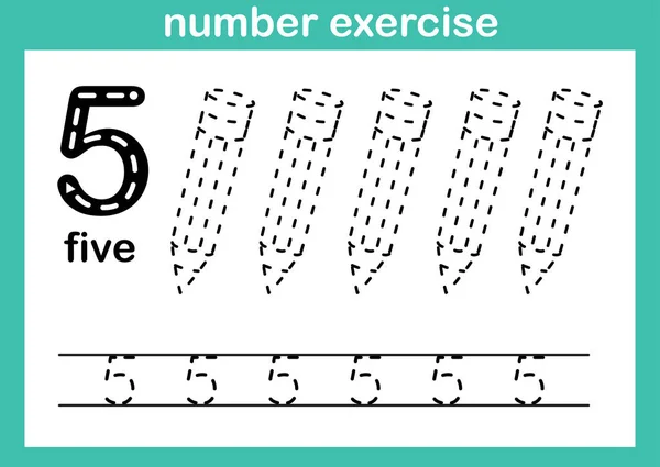 Number Exercise Illustration Vector — Stock Vector