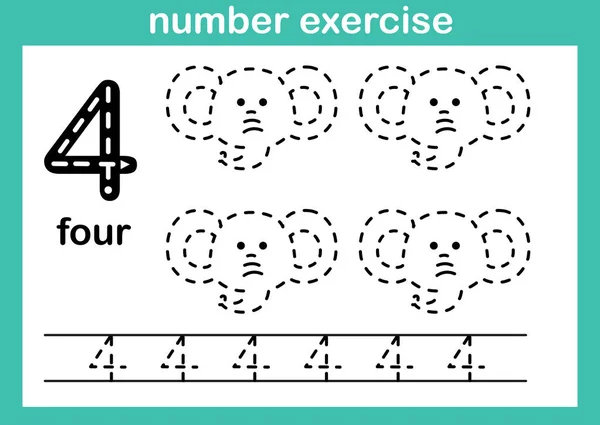 Number Exercise Illustration Vector — Stock Vector
