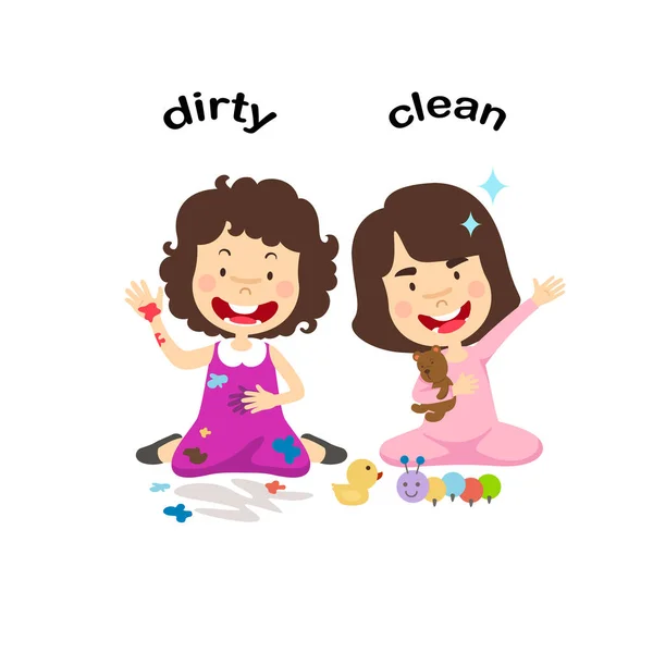 Dirty Clean Vector Illustration — Stock Vector