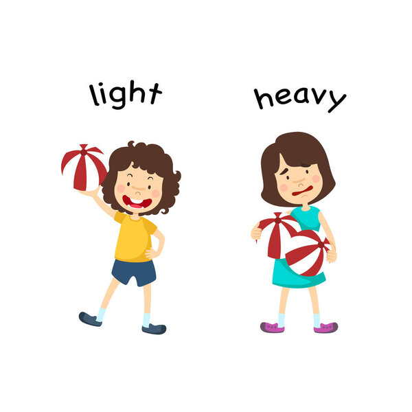 Opposite light and heavy vector illustration