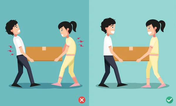 Improper Proper Lifting Illustration Vector — стоковый вектор