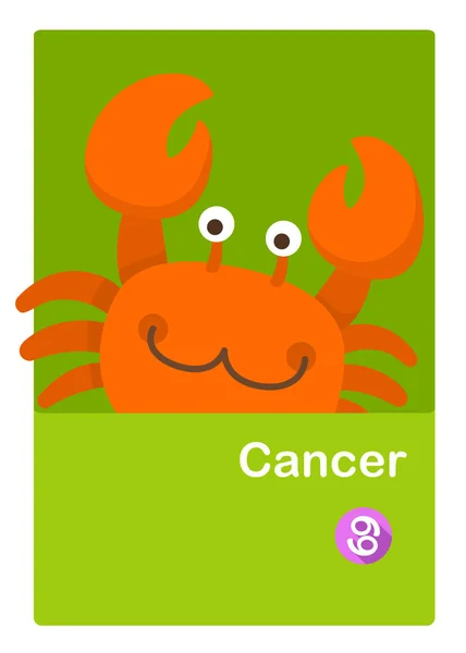 Ilustración Vector Cáncer Aislado Signos Del Zodiaco — Vector de stock