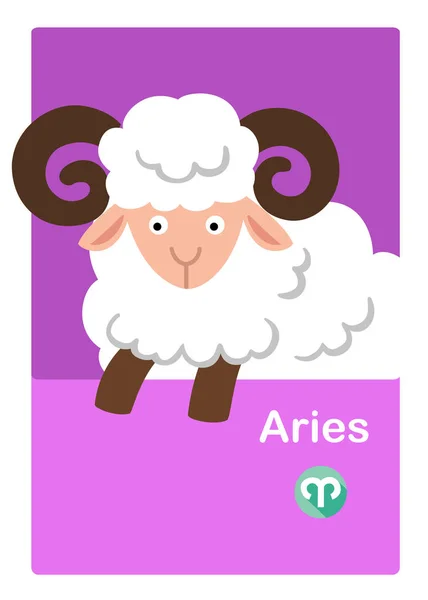 Ilustração Vetor Aries Isolado Signos Zodíaco — Vetor de Stock