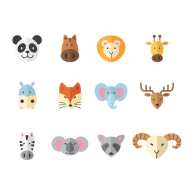 illüstrasyon hayvan renkli Icon set