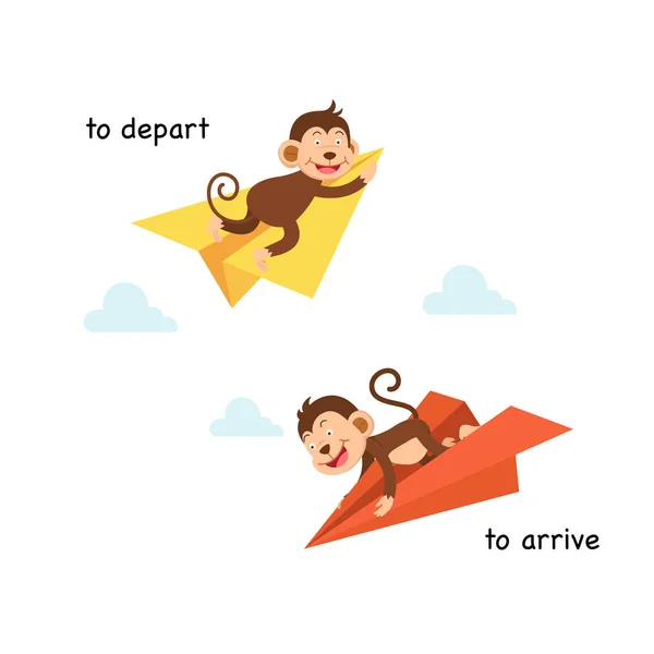 Depart Arrive Vector Illustration — Stock Vector