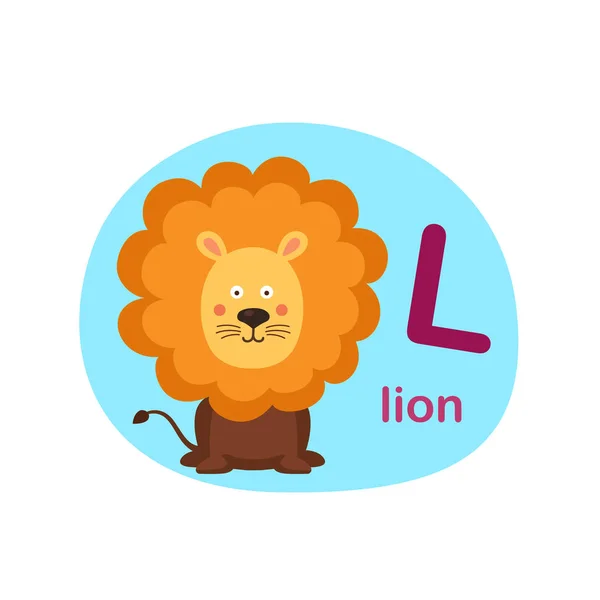 Illustration Lettre Alphabet Isolé Lion Illustration Vectorielle — Image vectorielle