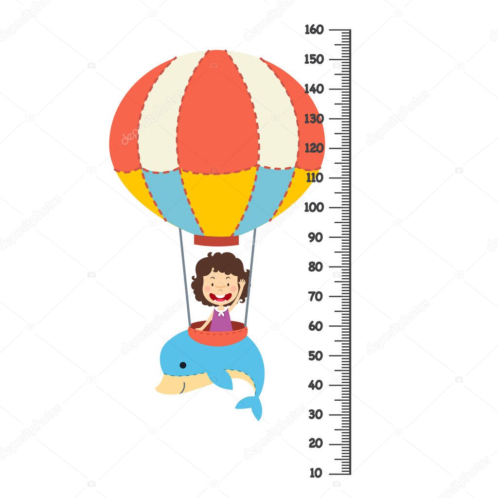 Meter wall with balloon.vector illustration