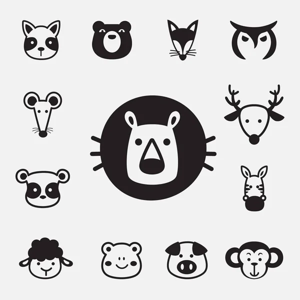 Animal Icono Conjunto Vector — Archivo Imágenes Vectoriales