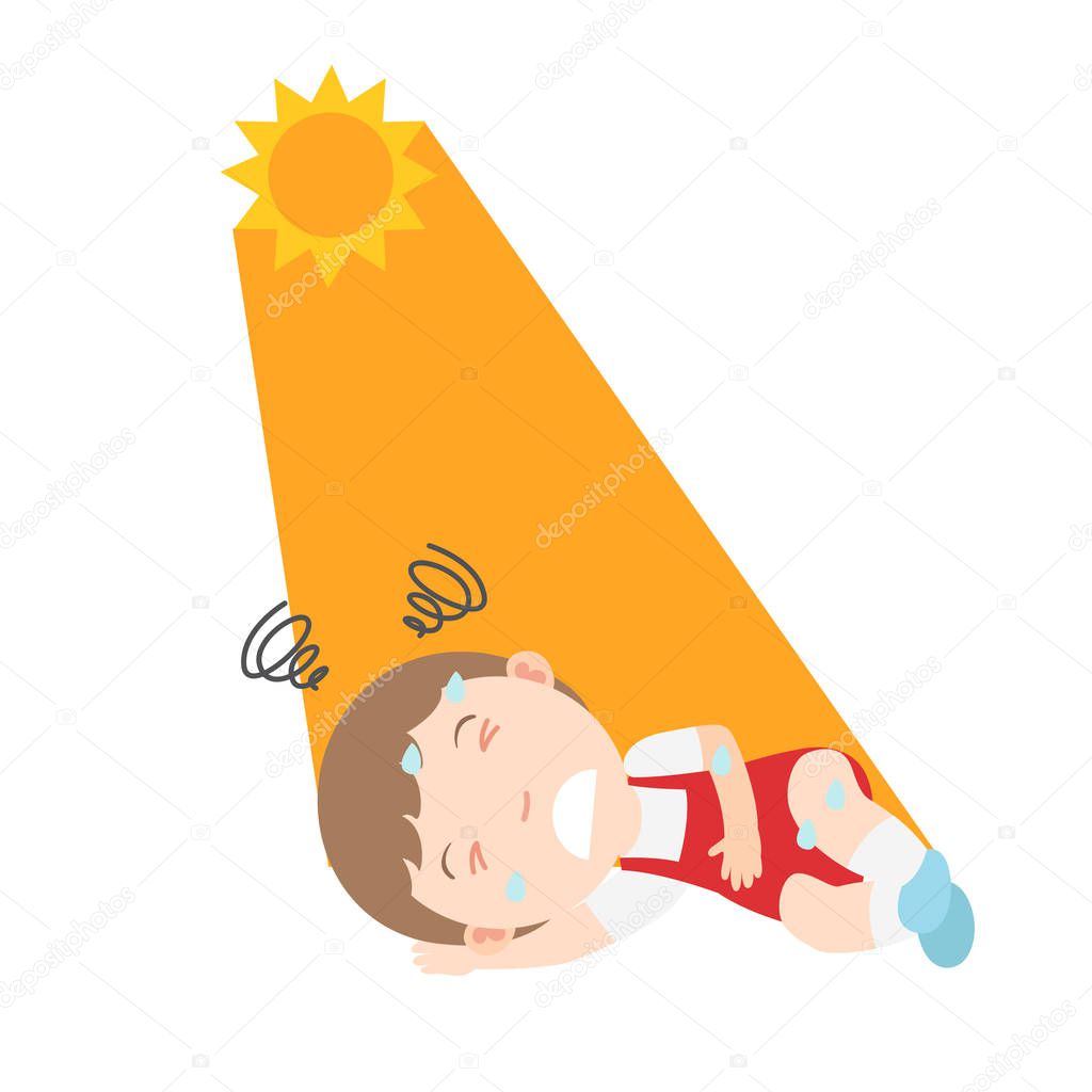 Heat stroke,vector illustration.