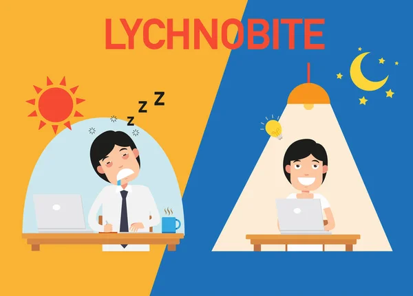 Business Man Lychnobite Vector Illustration — Stock Vector