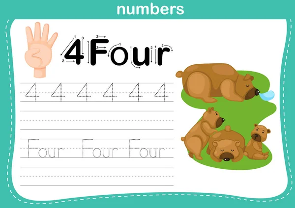 Hand tellen.vinger en nummer, Aantal oefening illustratie vector — Stockvector
