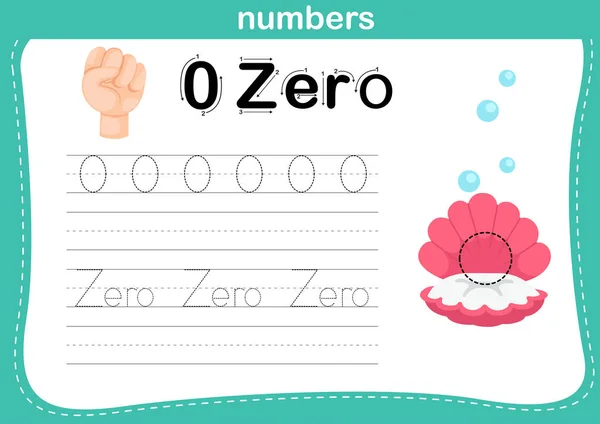 Zeigefinger und Zahl, Vektor zur Illustration von Zahlenübungen — Stockvektor