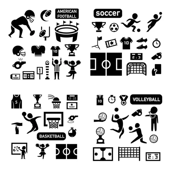 Sport isoliert Icon Set Illustration Vektor — Stockvektor