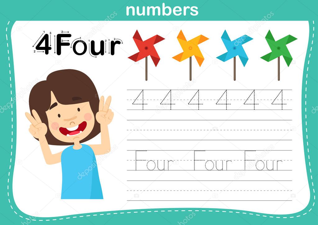 Connecting dot and printable numbers exercise for preschool and 