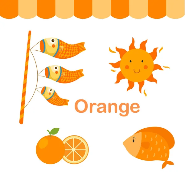 Ilustração do vetor de grupo laranja de cor isolada — Vetor de Stock