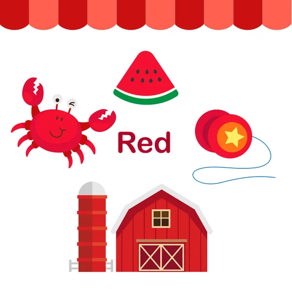 Illustratie van geïsoleerde kleur rood groep vector — Stockvector