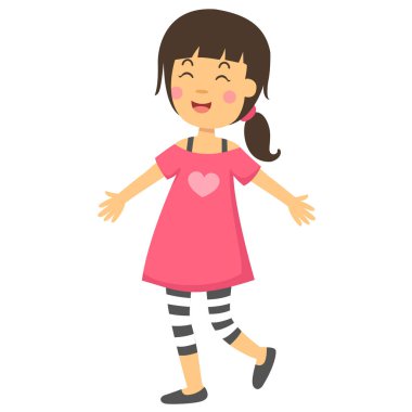 çöp kız ayakta vektör illüstrasyon