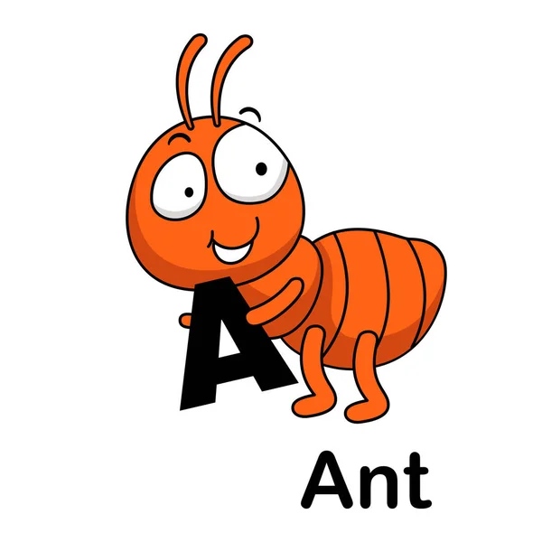 Abecední písmeno a-ANT vektorový obrázek — Stockový vektor