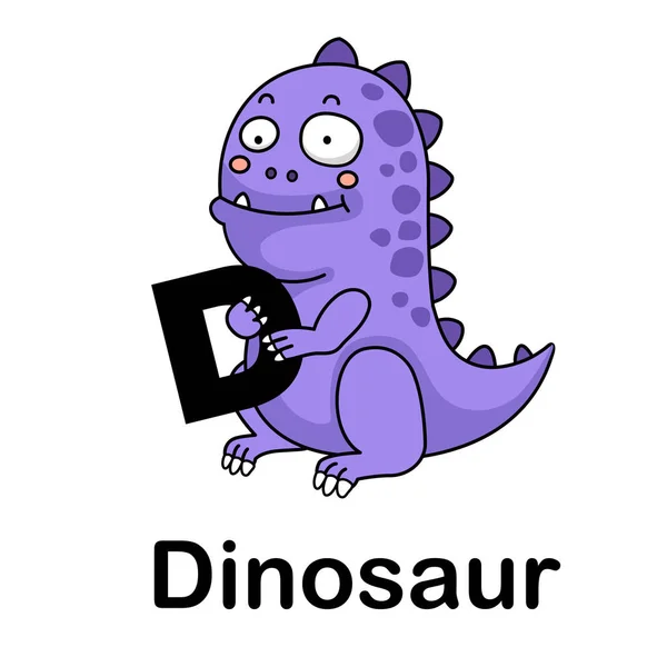 Alphabet Letter d-dinosaur vector illustration — Stock Vector