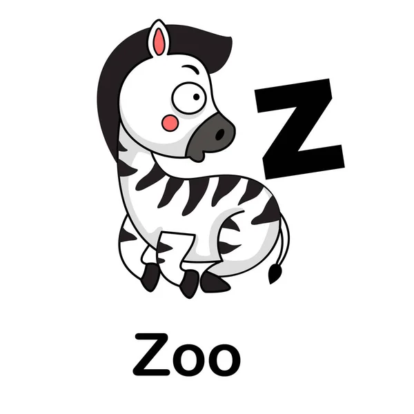 Алфавитная векторная иллюстрация буквы z-zoo — стоковый вектор