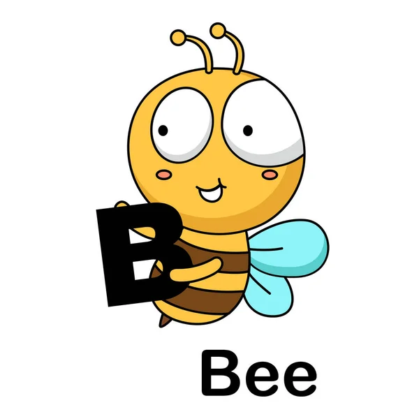 Alphabet Letter b-bee vector illustration — Stock Vector