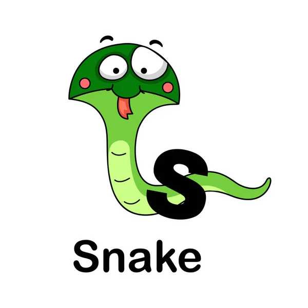 Alphabet Letter s-snake vector illustration — Stock Vector