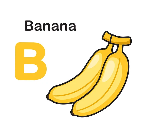 Letra del alfabeto B-Banana vector ilustración — Vector de stock