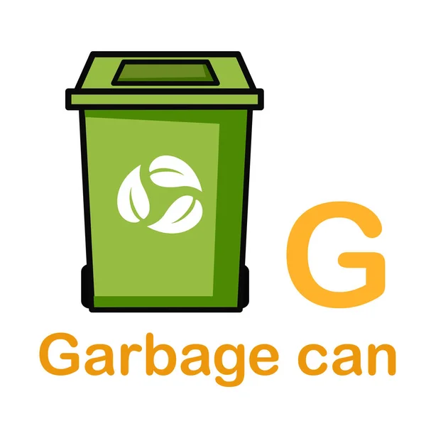 Alfabeto Lettera G-Garbage vettoriale illustrazione — Vettoriale Stock
