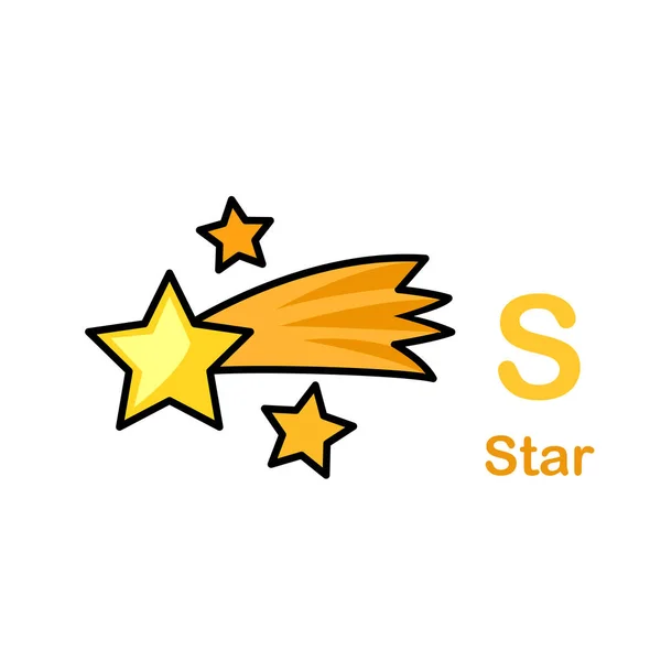 Alphabet Letter S-Star vector illustration — Stock vektor