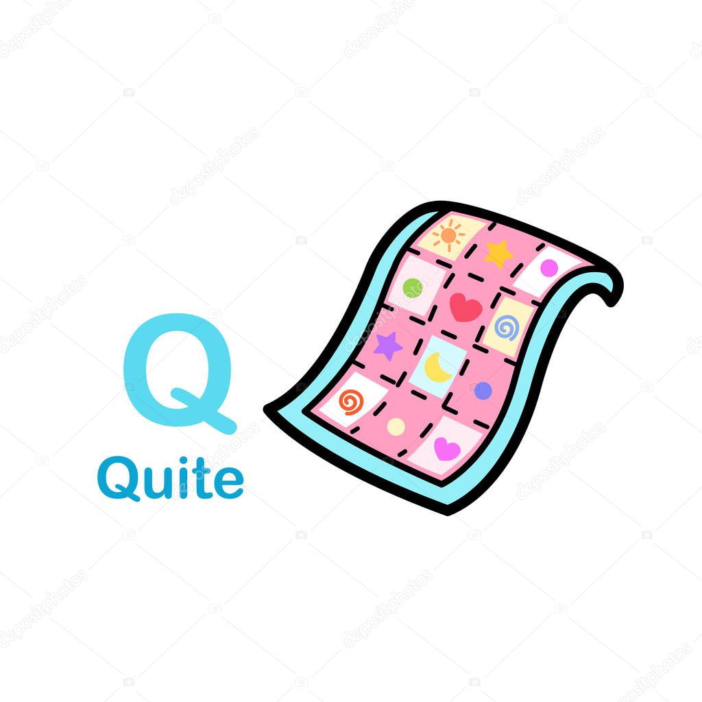 Alphabet Letter Q-Quite vector illustration