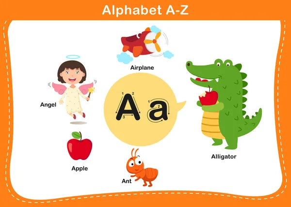 Alphabet Lettre Une Illustration Vectorielle — Image vectorielle