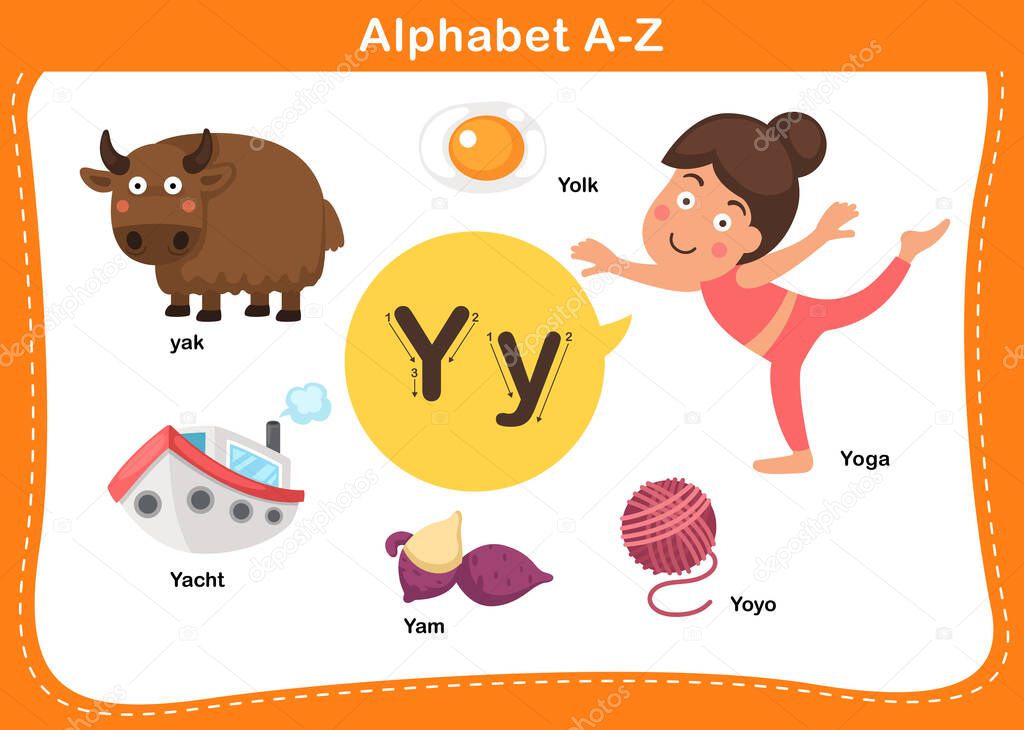 Alphabet Letter Y vector illustration