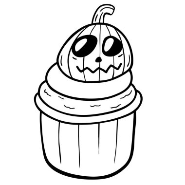 İllüstrasyon Cadılar Bayramı kek el çizimi konsept vektörü