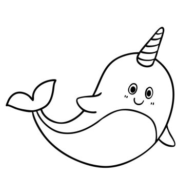 El çizimi deniz gergedanı karakter çizimi, vektör