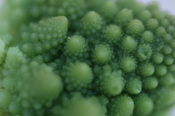 Repollo Verde Romanesco Macro Fotografía — Foto de Stock