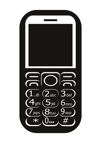 Bild Einer Schwarzen Farbe Feature Phone Vektor Grafik Design Mit — Stockvektor