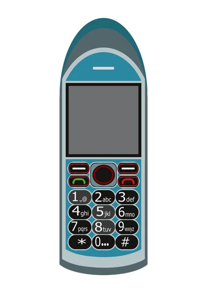 Bild Einer Blauen Farbe Tastatur Mobiltelefon Vektor Grafik Design — Stockvektor