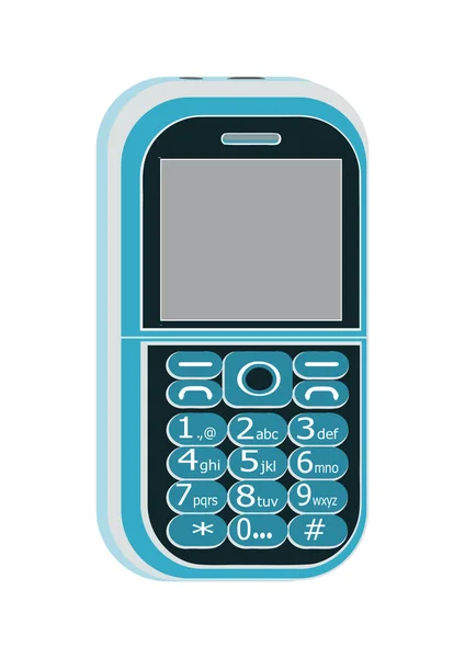 Zdjęcie Kolorze Niebieskim Telefon Komórkowy Klawiatury Projekt Graficzny Wektora Białym — Wektor stockowy