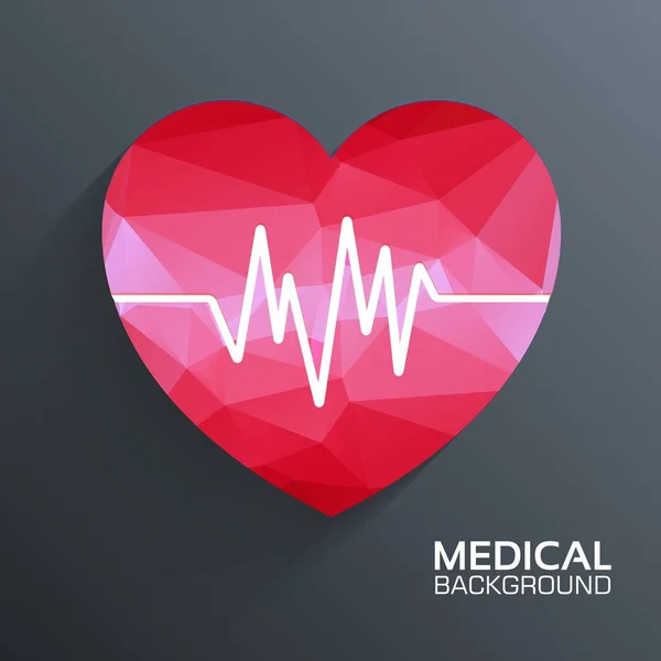 Polygonal  medical heart vector background concept. Illustration template for web and mobile.