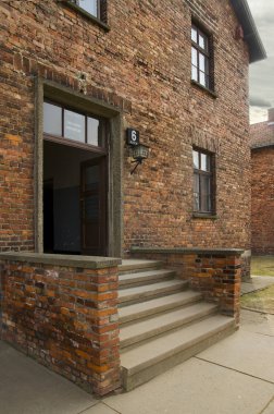 Auschwitz, Polonya - 30 Mart 2012: barrack numarası 6 Birkenau'daki, Treblinka 2 Oswiecim Polonya