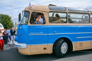 Rusya, Moskova, 17 Mayıs 2017. Sergi eski Moskova taşıma